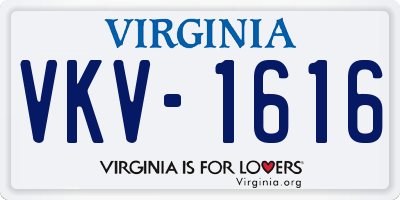 VA license plate VKV1616