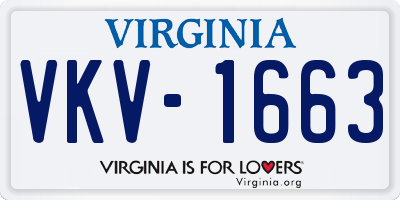 VA license plate VKV1663