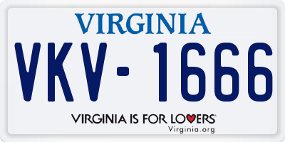 VA license plate VKV1666