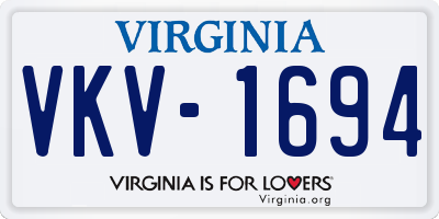 VA license plate VKV1694