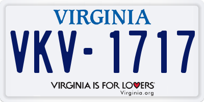 VA license plate VKV1717