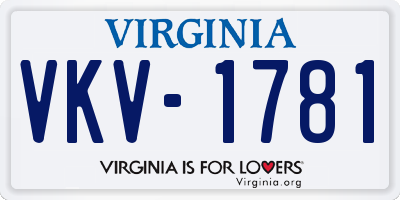 VA license plate VKV1781
