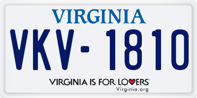 VA license plate VKV1810