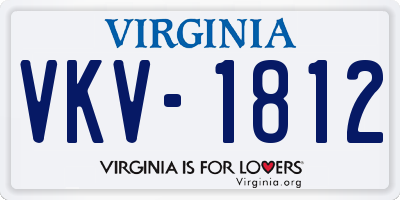 VA license plate VKV1812