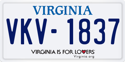 VA license plate VKV1837