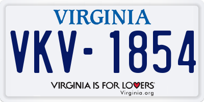 VA license plate VKV1854