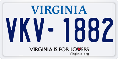 VA license plate VKV1882