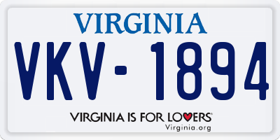 VA license plate VKV1894