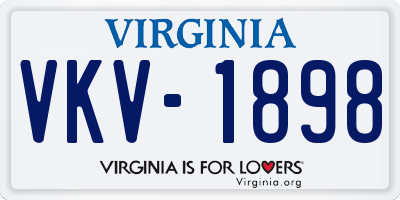 VA license plate VKV1898