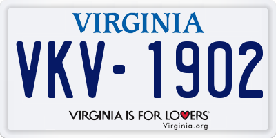 VA license plate VKV1902