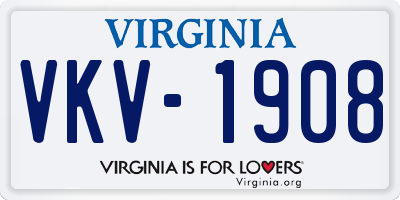 VA license plate VKV1908