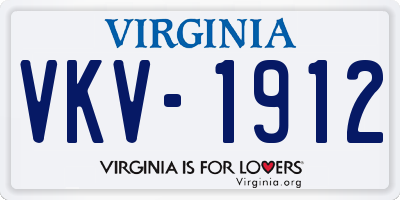 VA license plate VKV1912