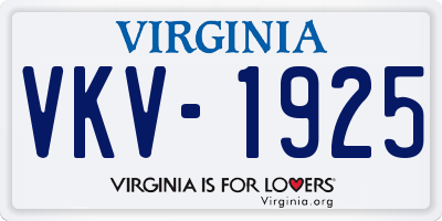 VA license plate VKV1925