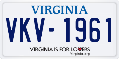VA license plate VKV1961