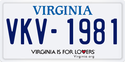 VA license plate VKV1981