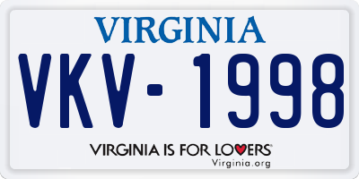 VA license plate VKV1998