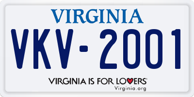 VA license plate VKV2001