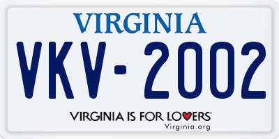 VA license plate VKV2002