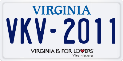 VA license plate VKV2011