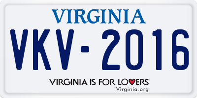 VA license plate VKV2016