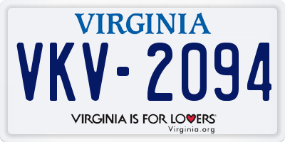 VA license plate VKV2094