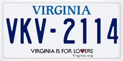 VA license plate VKV2114