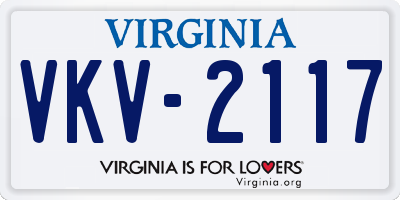 VA license plate VKV2117