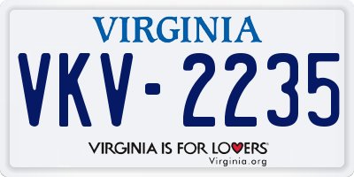VA license plate VKV2235
