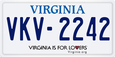 VA license plate VKV2242