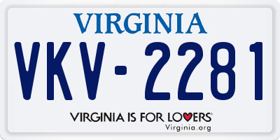 VA license plate VKV2281