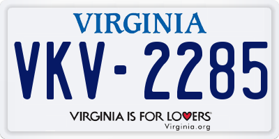 VA license plate VKV2285