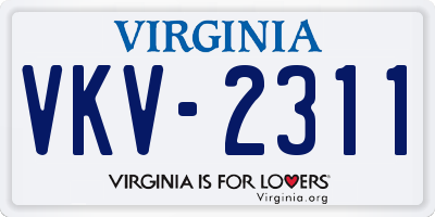 VA license plate VKV2311