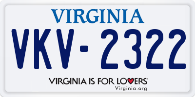 VA license plate VKV2322