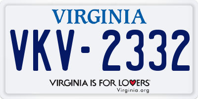 VA license plate VKV2332