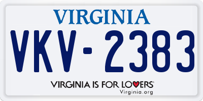 VA license plate VKV2383