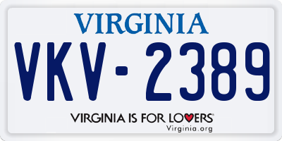 VA license plate VKV2389