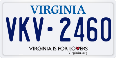 VA license plate VKV2460
