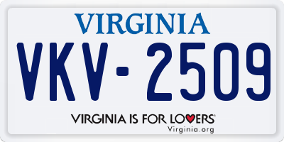 VA license plate VKV2509