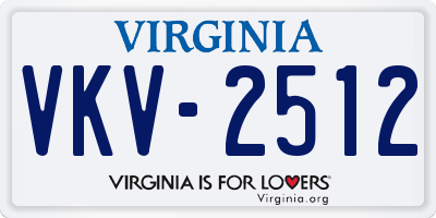 VA license plate VKV2512