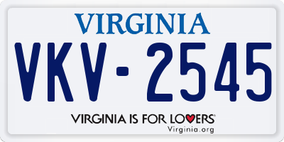 VA license plate VKV2545