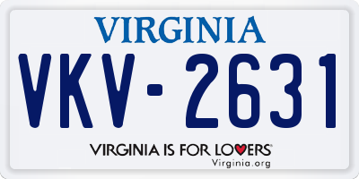 VA license plate VKV2631