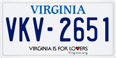 VA license plate VKV2651