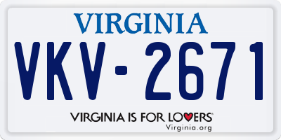 VA license plate VKV2671