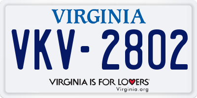 VA license plate VKV2802