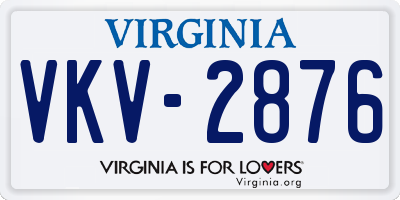 VA license plate VKV2876