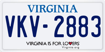 VA license plate VKV2883