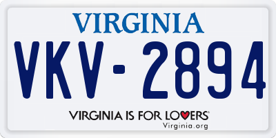 VA license plate VKV2894