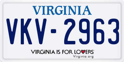 VA license plate VKV2963