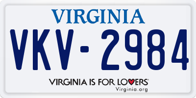 VA license plate VKV2984
