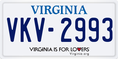 VA license plate VKV2993